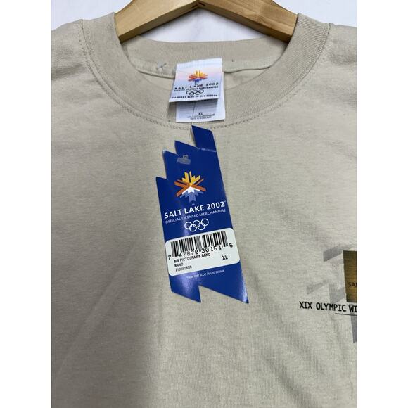 Vintage 2002 Salt Lake City Olympics Winter Games Men's T-Shirt Size XL -beige - Picture 8 of 9